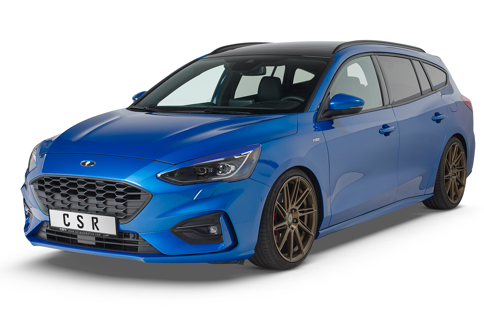 Paupières de phares avants (la paire) pour Ford Focus MK4 toutes carrosseries (depuis 09/2018) - Fabriqué en ABS glossy (Noir brillant)