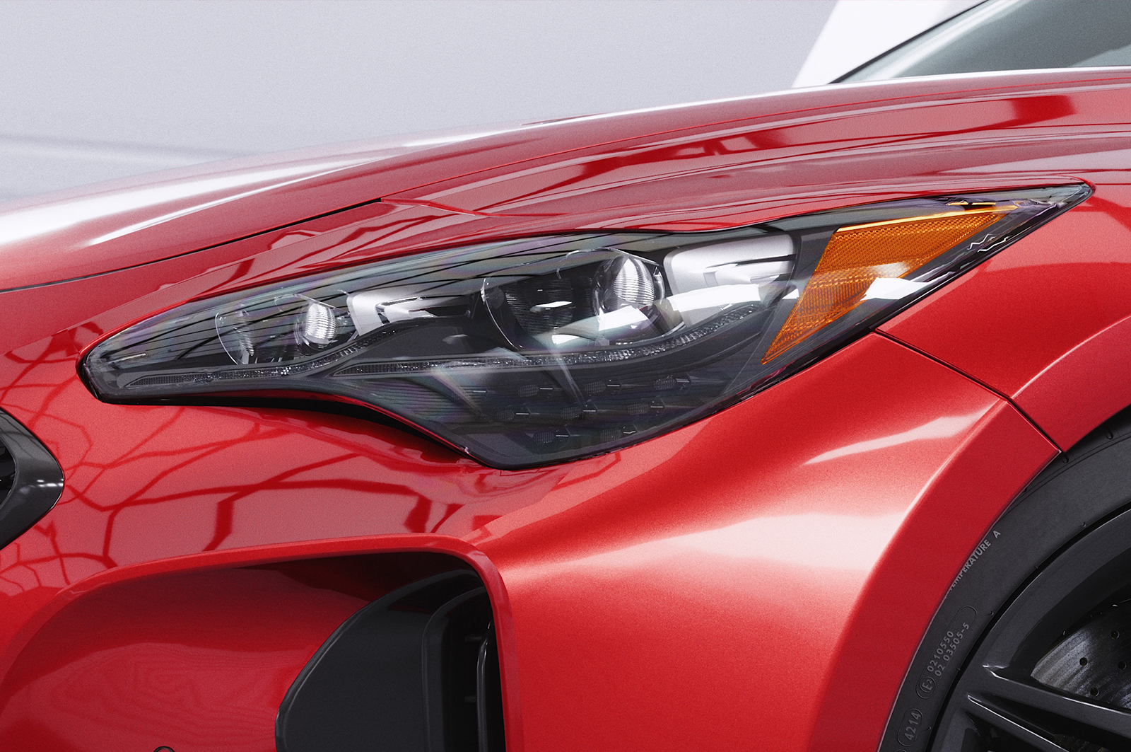Paupières de phares avants (la paire) pour Kia Stinger toutes carrosseries (depuis 10/2017) - Fabriqué en ABS glossy (Noir brillant)