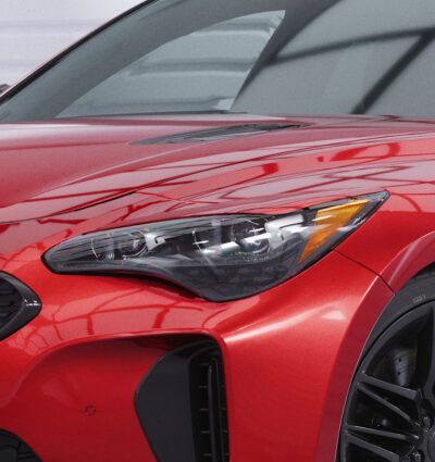 Paupières de phares avants (la paire) pour Kia Stinger toutes carrosseries (depuis 10/2017) - Fabriqué en ABS glossy (Noir brillant)