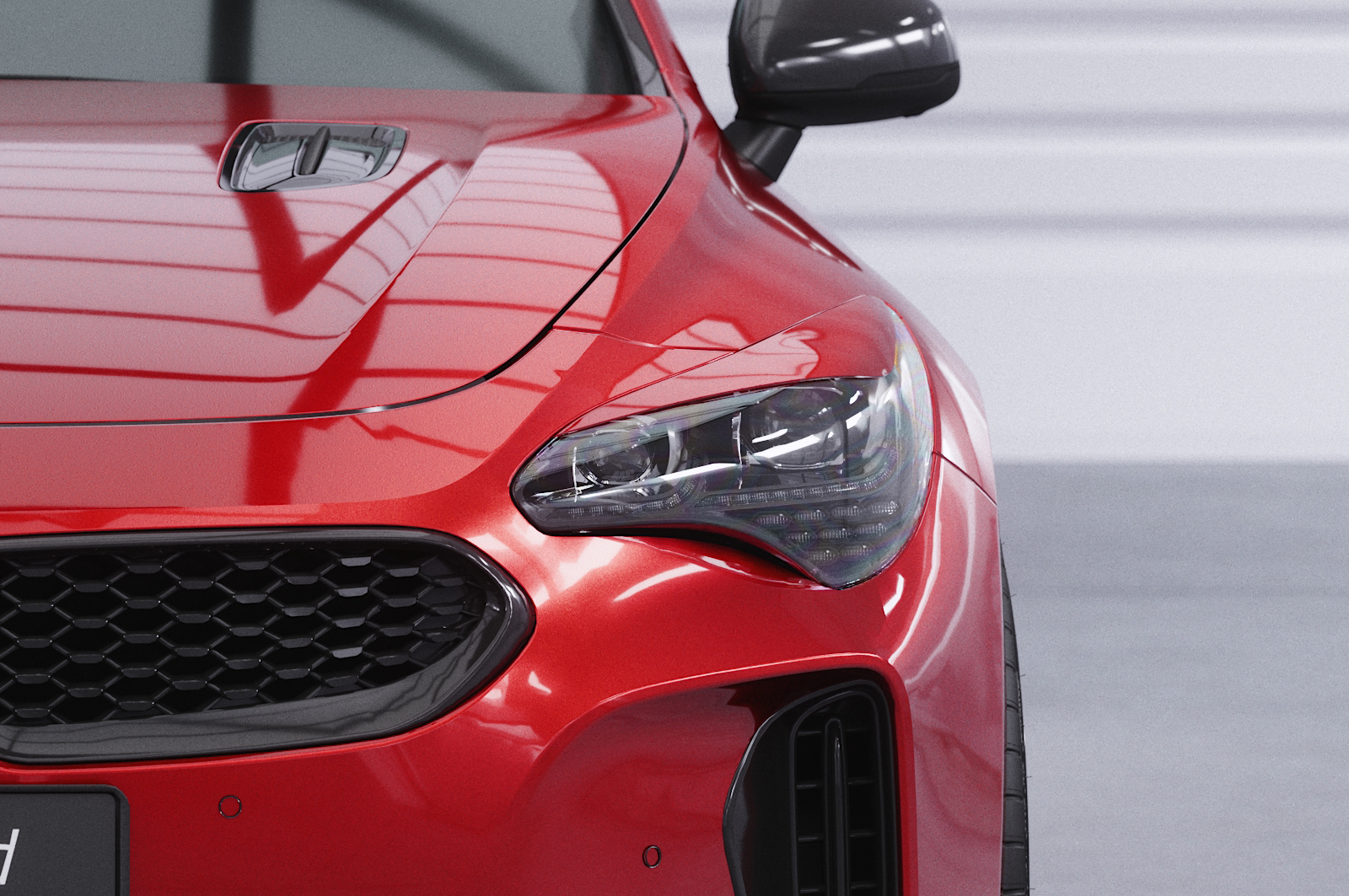 Paupières de phares avants (la paire) pour Kia Stinger toutes carrosseries (depuis 10/2017) - Fabriqué en ABS glossy (Noir brillant)