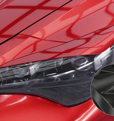 Paupières de phares avants (la paire) pour Kia Stinger toutes carrosseries (depuis 10/2017) - Fabriqué en ABS glossy (Noir brillant)