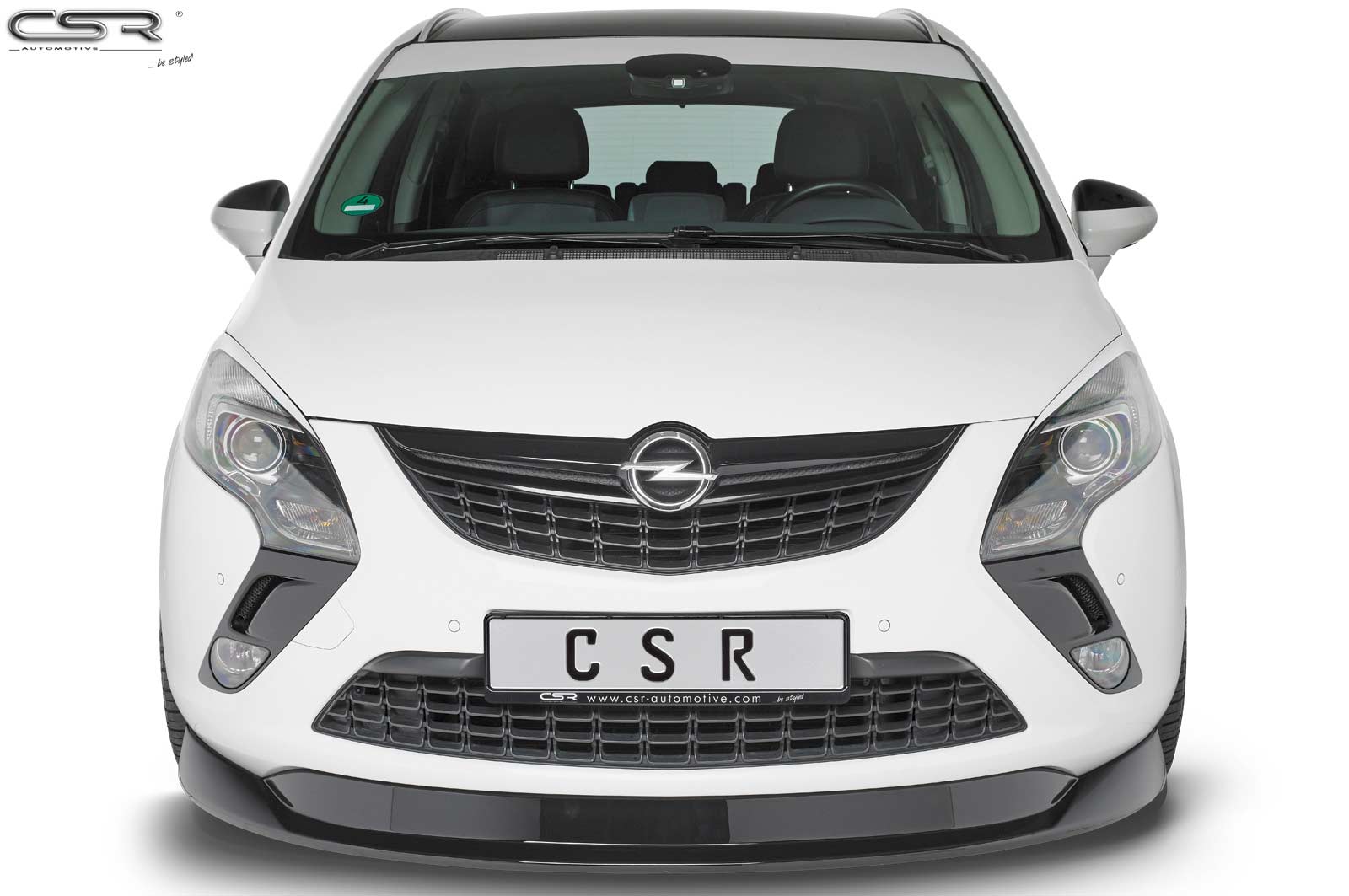 Paupières de phares avants (la paire) pour Opel Zafira Tourer 3. Generation toutes carrosseries (2011-06/2016) - Fabriqué en ABS glossy (Noir brillant)