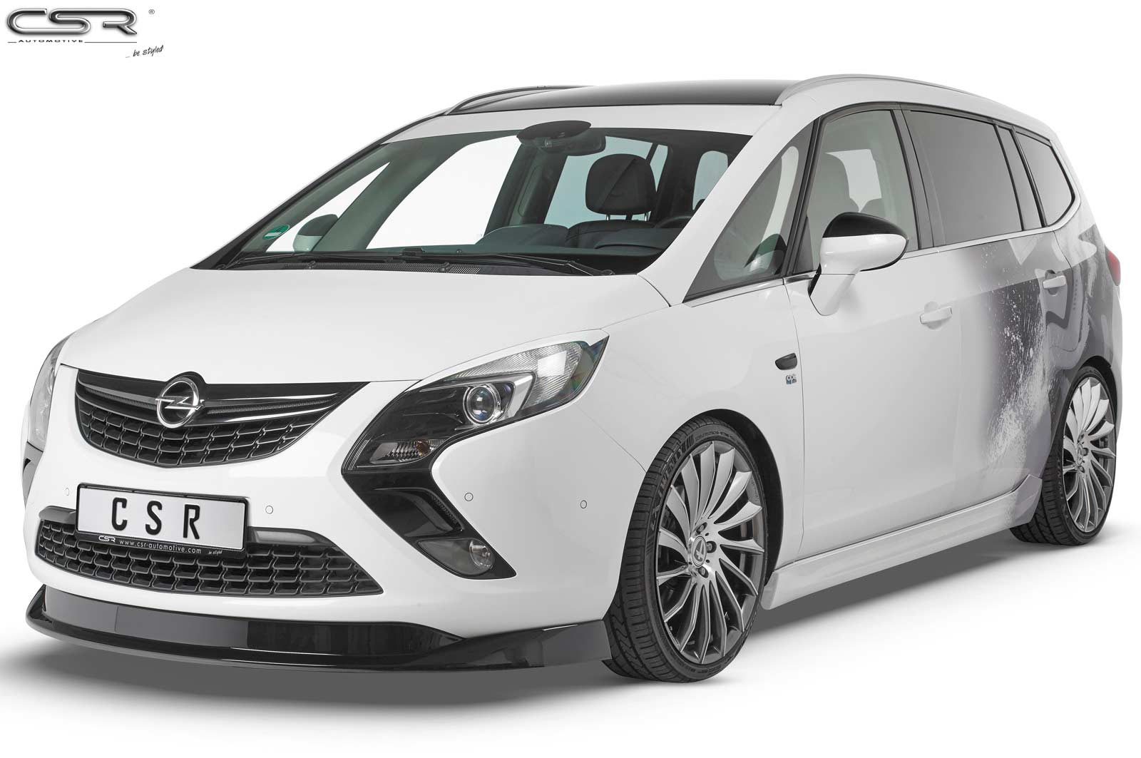 Paupières de phares avants (la paire) pour Opel Zafira Tourer 3. Generation toutes carrosseries (2011-06/2016) - Fabriqué en ABS glossy (Noir brillant)