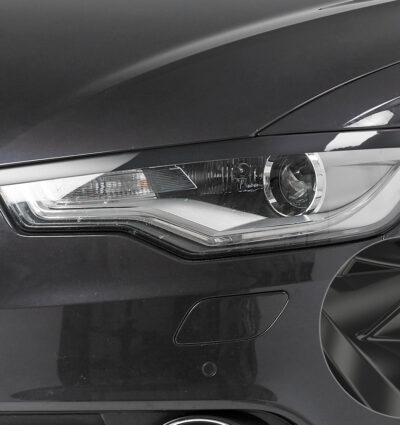 Paupières de phares avants (la paire) pour Audi A6 4G C7 préfacelift (04/2011-10/2014) - Fabriqué en ABS glossy (Noir brillant)