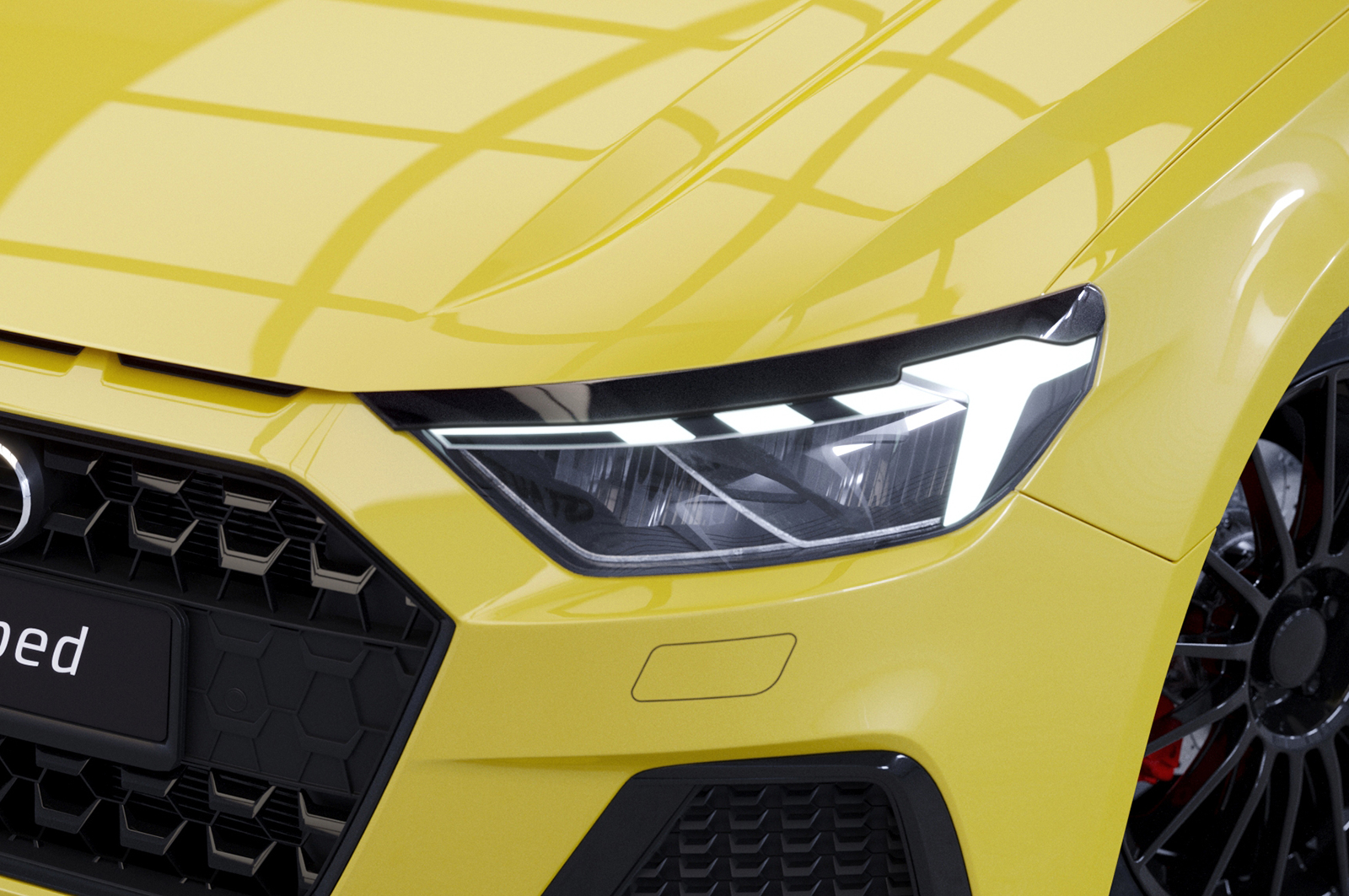 Paupières de phares avants (la paire) pour Audi A1 Typ GB toutes carrosseries (depuis 2018) - Fabriqué en ABS glossy (Noir brillant)