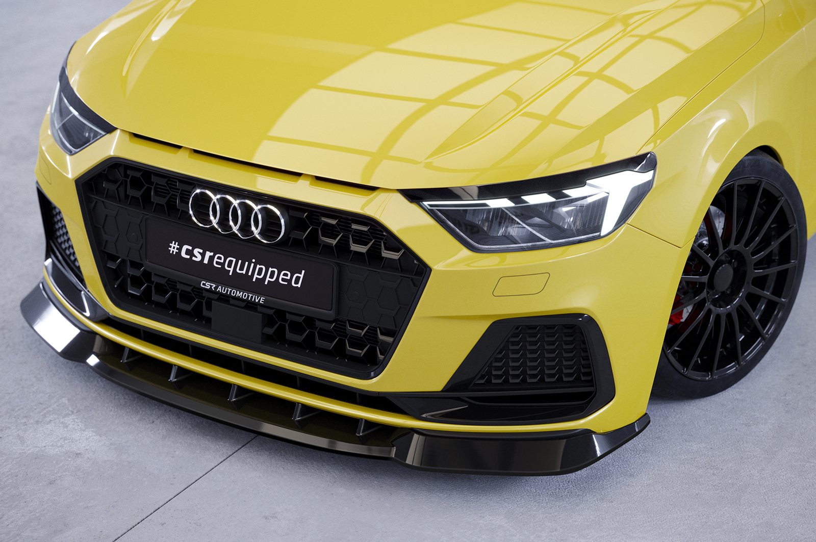 Paupières de phares avants (la paire) pour Audi A1 Typ GB toutes carrosseries (depuis 2018) - Fabriqué en ABS glossy (Noir brillant)