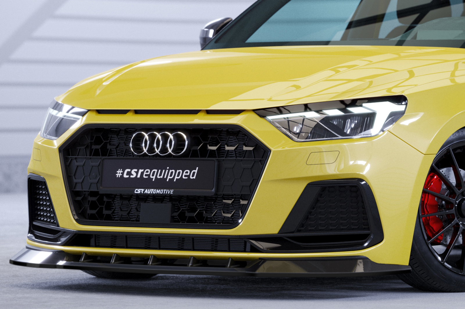 Paupières de phares avants (la paire) pour Audi A1 Typ GB toutes carrosseries (depuis 2018) - Fabriqué en ABS glossy (Noir brillant)