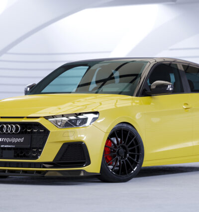 Paupières de phares avants (la paire) pour Audi A1 Typ GB toutes carrosseries (depuis 2018) - Fabriqué en ABS glossy (Noir brillant)