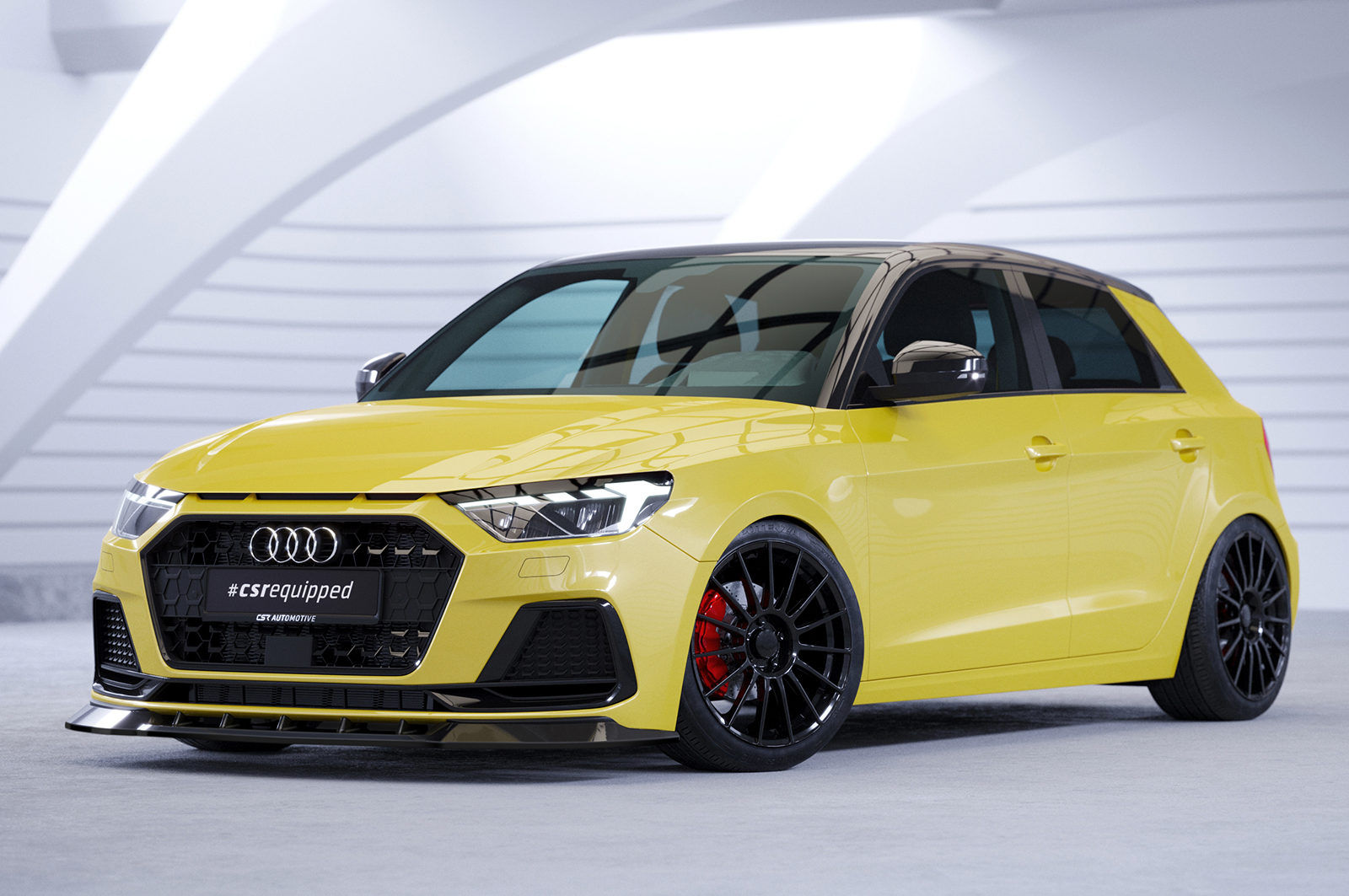 Paupières de phares avants (la paire) pour Audi A1 Typ GB toutes carrosseries (depuis 2018) - Fabriqué en ABS glossy (Noir brillant)