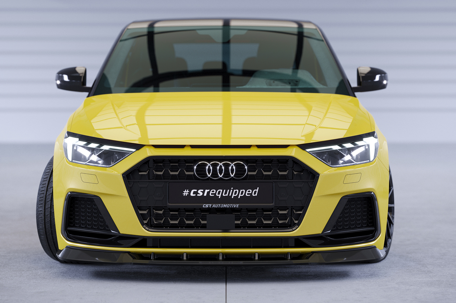 Paupières de phares avants (la paire) pour Audi A1 Typ GB toutes carrosseries (depuis 2018) - Fabriqué en ABS glossy (Noir brillant)