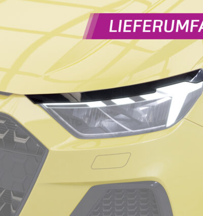 Paupières de phares avants (la paire) pour Audi A1 Typ GB toutes carrosseries (depuis 2018) - Fabriqué en ABS glossy (Noir brillant)