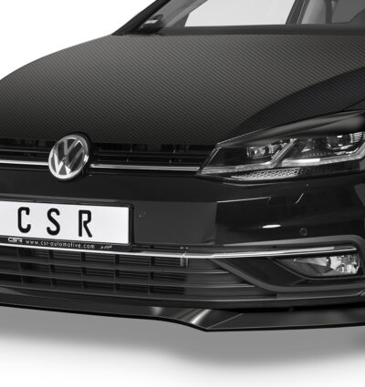 Paupières de phares avants (la paire) pour VW Golf 7 toutes carrosseries (04/2017-2021) - Fabriqué en ABS glossy (Noir brillant)