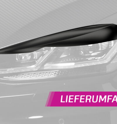 Paupières de phares avants (la paire) pour VW Golf 7 toutes carrosseries (04/2017-2021) - Fabriqué en ABS glossy (Noir brillant)
