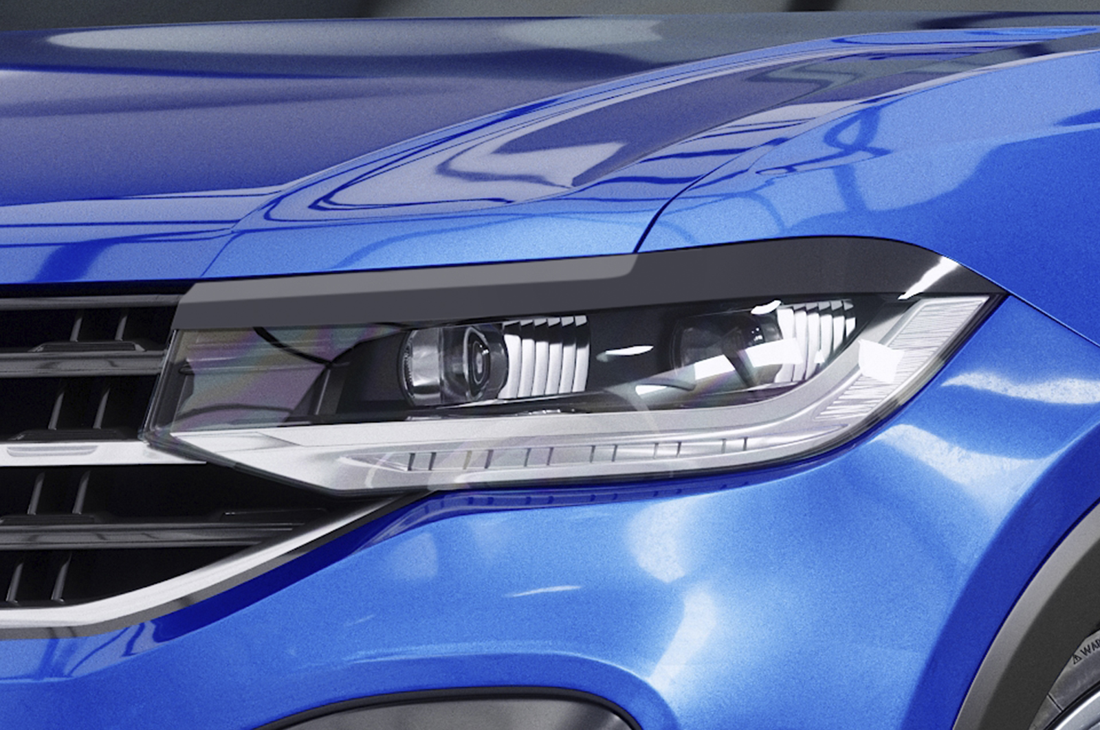 Paupières de phares avants (la paire) pour VW T-Cross toutes carrosseries (depuis 2018) - Fabriqué en ABS glossy (Noir brillant)