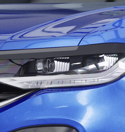 Paupières de phares avants (la paire) pour VW T-Cross toutes carrosseries (depuis 2018) - Fabriqué en ABS glossy (Noir brillant)