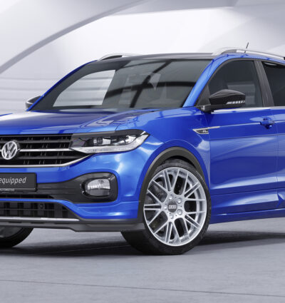 Paupières de phares avants (la paire) pour VW T-Cross toutes carrosseries (depuis 2018) - Fabriqué en ABS glossy (Noir brillant)