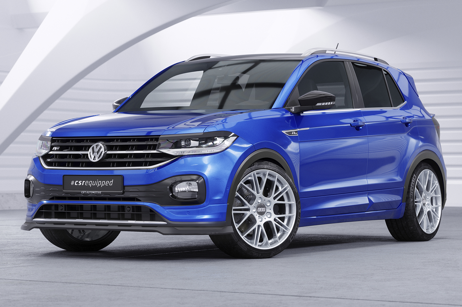 Paupières de phares avants (la paire) pour VW T-Cross toutes carrosseries (depuis 2018) - Fabriqué en ABS glossy (Noir brillant)