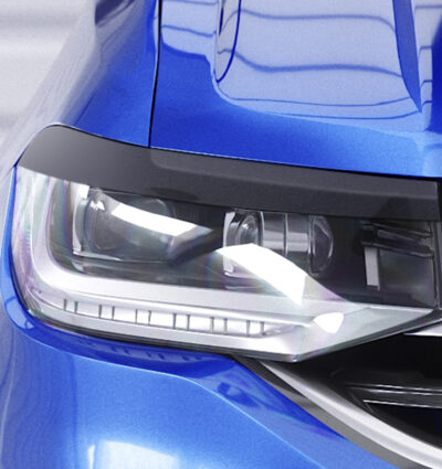 Paupières de phares avants (la paire) pour VW T-Cross toutes carrosseries (depuis 2018) - Fabriqué en ABS glossy (Noir brillant)