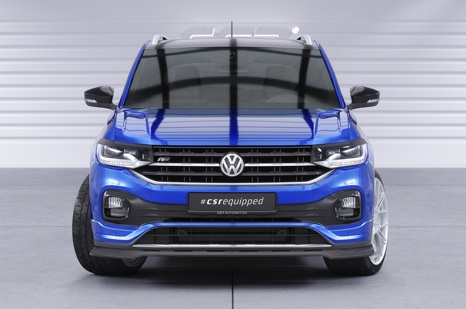 Paupières de phares avants (la paire) pour VW T-Cross toutes carrosseries (depuis 2018) - Fabriqué en ABS glossy (Noir brillant)