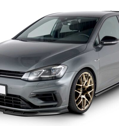 Paupières de phares avants (la paire) pour VW Golf 7 toutes carrosseries (04/2017-2021) - Fabriqué en ABS glossy (Noir brillant)