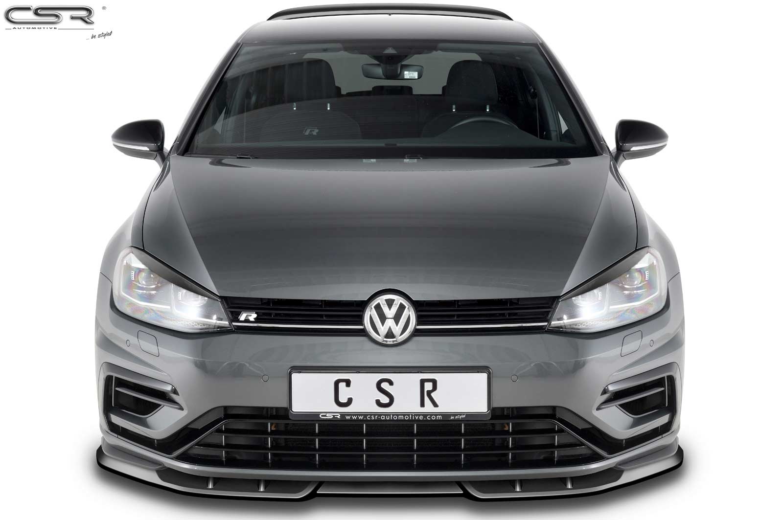 Paupières de phares avants (la paire) pour VW Golf 7 toutes carrosseries (04/2017-2021) - Fabriqué en ABS glossy (Noir brillant)