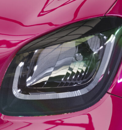 Paupières de phares avants (la paire) pour Smart Fortwo 453 / EQ Fortwo uniquement pour les phares à LED (depuis 2019) - Fabriqué en ABS (à peindre)