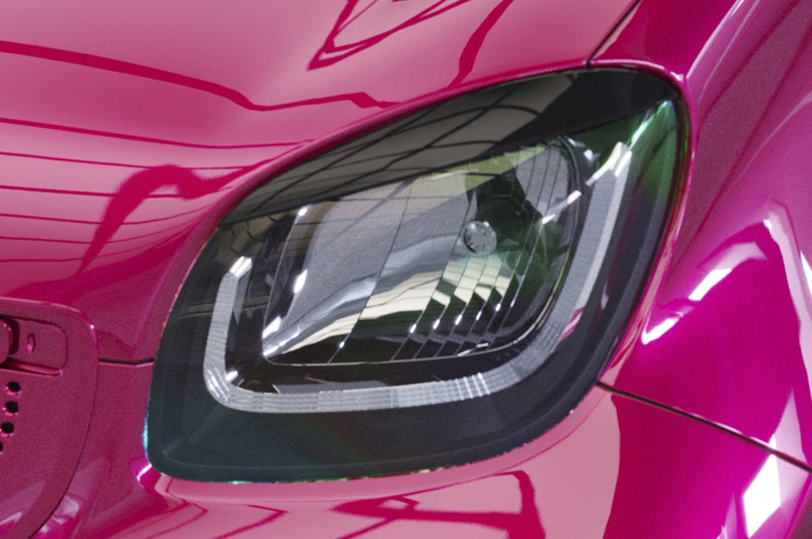 Paupières de phares avants (la paire) pour Smart Fortwo 453 / EQ Fortwo uniquement pour les phares à LED (depuis 2019) - Fabriqué en ABS (à peindre)