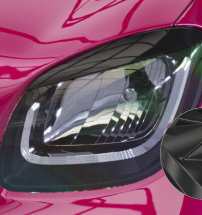 Paupières de phares avants (la paire) pour Smart Fortwo 453 / EQ Fortwo uniquement pour les phares à LED (depuis 2019) - Fabriqué en ABS glossy (Noir brillant)