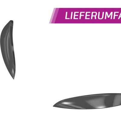 Paupières de phares avants (la paire) pour Smart Fortwo 453 / EQ Fortwo uniquement pour les phares à LED (depuis 2019) - Fabriqué en ABS glossy (Noir brillant)