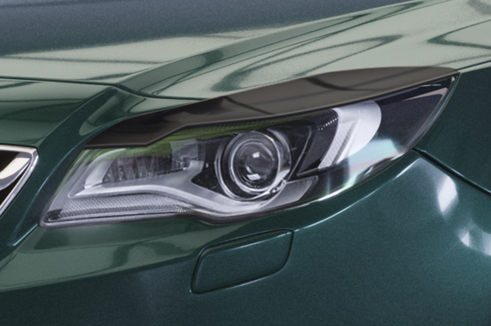 Paupières de phares avants (la paire) pour Opel Insignia A toutes carrosseries (facelift) (06/2013-2017) - Fabriqué en ABS glossy (Noir brillant)