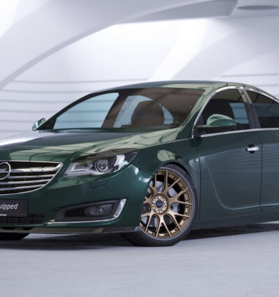 Paupières de phares avants (la paire) pour Opel Insignia A toutes carrosseries (facelift) (06/2013-2017) - Fabriqué en ABS glossy (Noir brillant)
