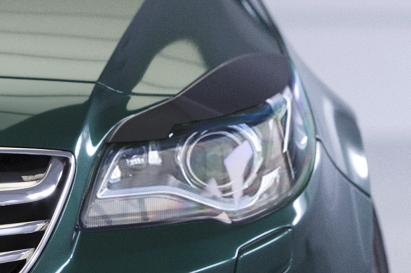 Paupières de phares avants (la paire) pour Opel Insignia A toutes carrosseries (facelift) (06/2013-2017) - Fabriqué en ABS glossy (Noir brillant)