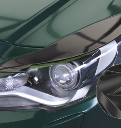 Paupières de phares avants (la paire) pour Opel Insignia A toutes carrosseries (facelift) (06/2013-2017) - Fabriqué en ABS glossy (Noir brillant)