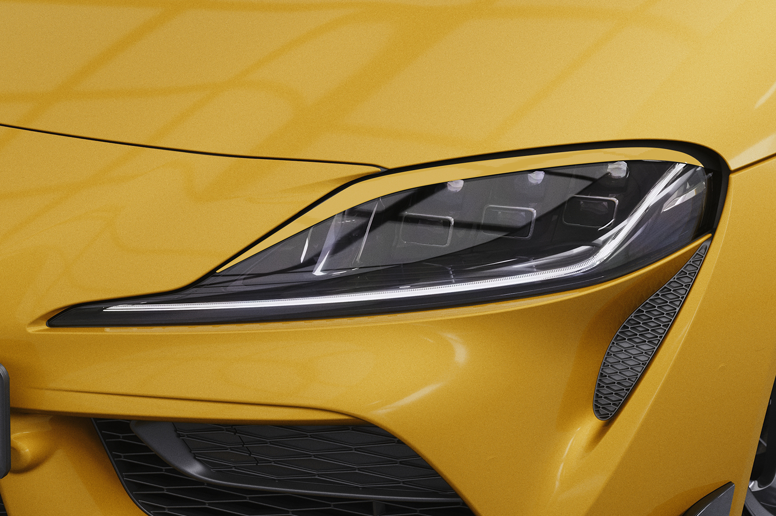 Paupières de phares avants (la paire) pour Toyota GR Supra (A90) toutes carrosseries (depuis 2019) - Fabriqué en ABS glossy (Noir brillant)