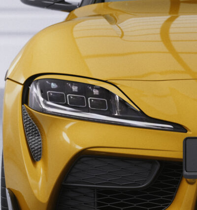 Paupières de phares avants (la paire) pour Toyota GR Supra (A90) toutes carrosseries (depuis 2019) - Fabriqué en ABS glossy (Noir brillant)