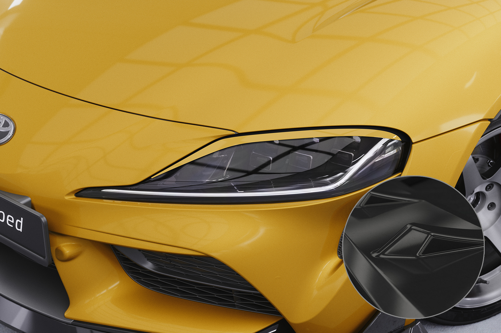 Paupières de phares avants (la paire) pour Toyota GR Supra (A90) toutes carrosseries (depuis 2019) - Fabriqué en ABS glossy (Noir brillant)