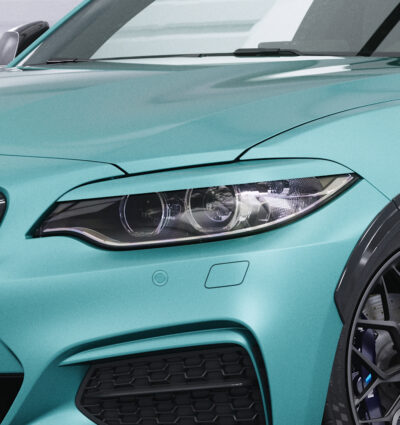Paupières de phares avants (la paire) pour BMW Série 2 F22 / F23 / F87 toutes carrosseries (11/2013-07/2021) - Fabriqué en ABS glossy (Noir brillant)