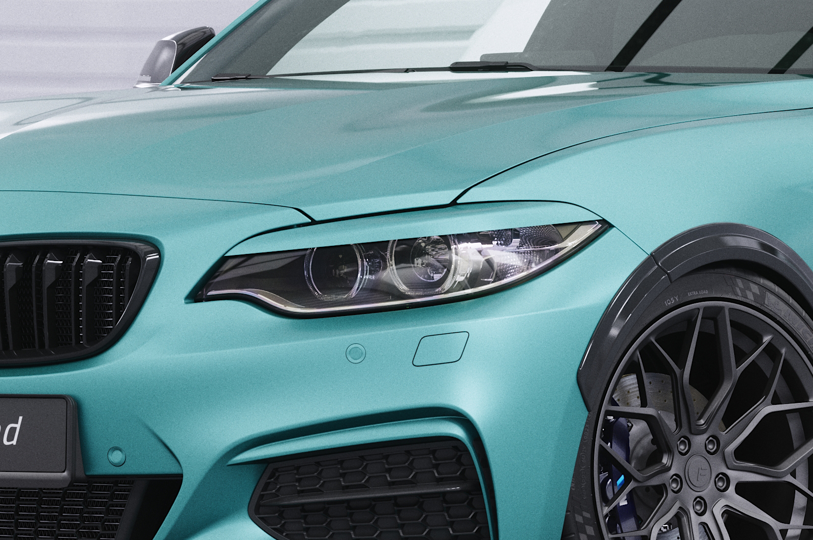 Paupières de phares avants (la paire) pour BMW Série 2 F22 / F23 / F87 toutes carrosseries (11/2013-07/2021) - Fabriqué en ABS glossy (Noir brillant)