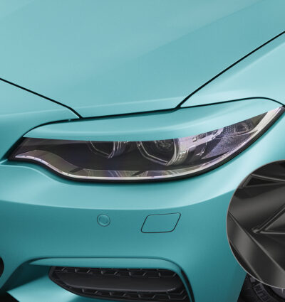 Paupières de phares avants (la paire) pour BMW Série 2 F22 / F23 / F87 toutes carrosseries (11/2013-07/2021) - Fabriqué en ABS glossy (Noir brillant)