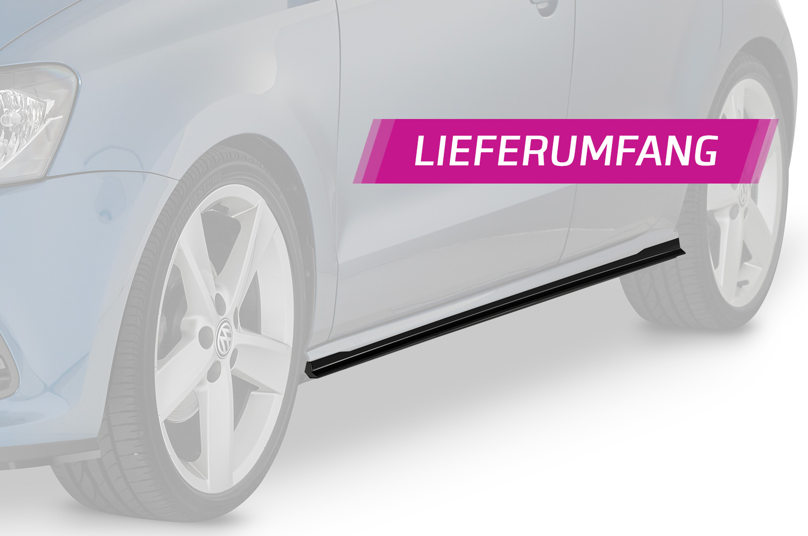 Bas de caisse (la paire) pour VW Polo 5 (Typ 6R / 6C) toutes carrosseries (2009-2017) - Fabriqué en ABS (6 finitions au choix)