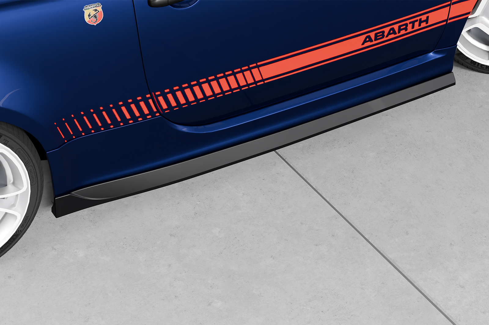 Bas de caisse (la paire) pour Fiat Abarth 595 toutes carrosseries (depuis 08/2012) - Fabriqué en ABS (6 finitions au choix)