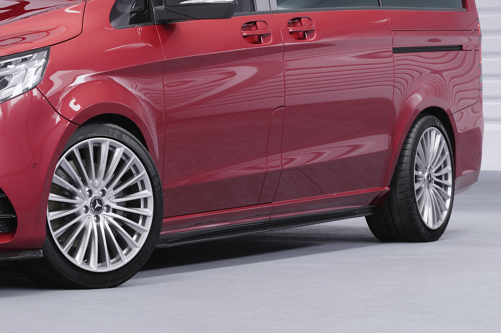 Bas de caisse (la paire) pour Mercedes Benz Classe V 447 AMG-Line (depuis 2019) - Fabriqué en ABS (6 finitions au choix)