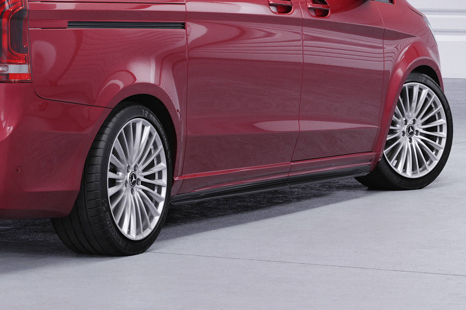 Bas de caisse (la paire) pour Mercedes Benz Classe V 447 AMG-Line (depuis 2019) - Fabriqué en ABS (6 finitions au choix)