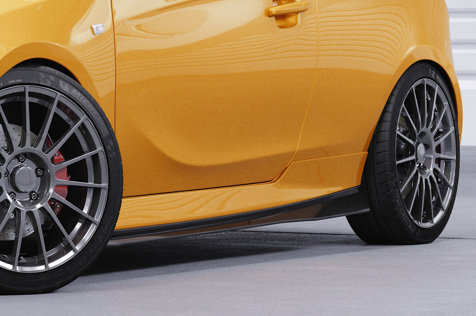 Bas de caisse (la paire) pour Opel Corsa E OPC (3 portes) (03/2015-05/2018) - Fabriqué en ABS (6 finitions au choix)