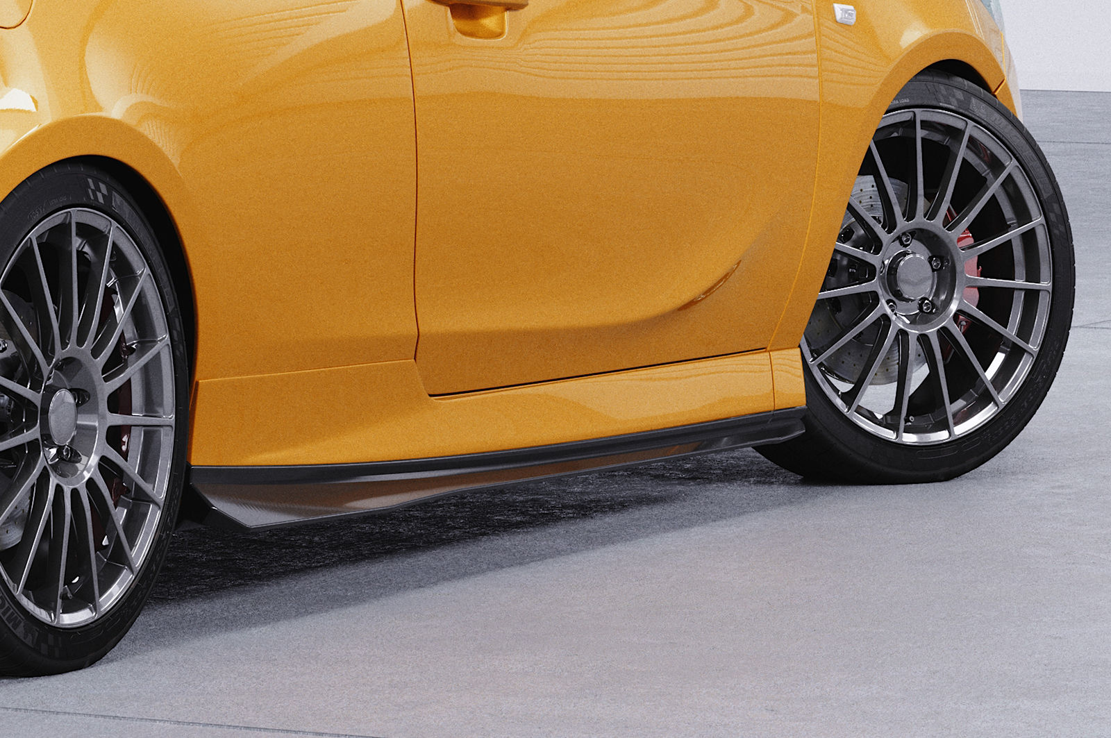 Bas de caisse (la paire) pour Opel Corsa E OPC (3 portes) (03/2015-05/2018) - Fabriqué en ABS (6 finitions au choix)