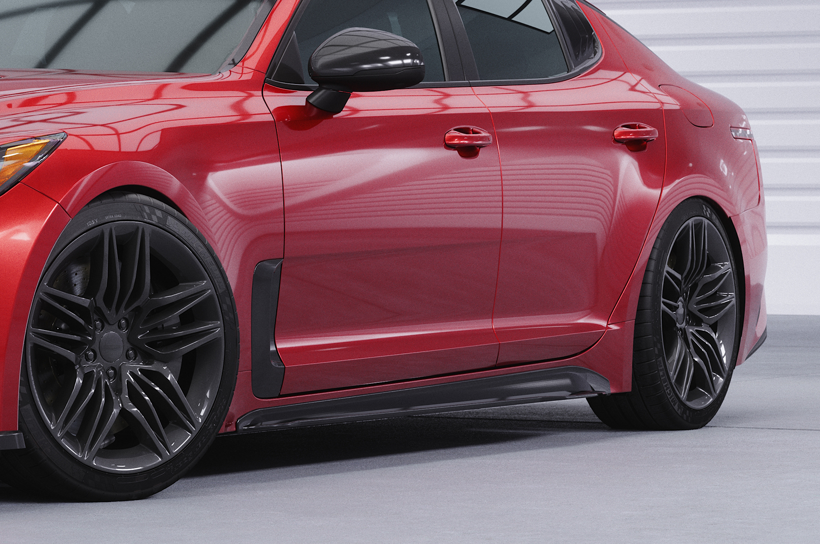 Bas de caisse (la paire) pour Kia Stinger GT toutes carrosseries (depuis 2017) - Fabriqué en ABS (6 finitions au choix)
