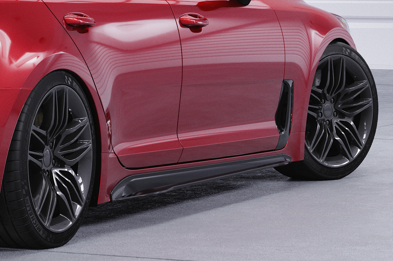 Bas de caisse (la paire) pour Kia Stinger GT toutes carrosseries (depuis 2017) - Fabriqué en ABS (6 finitions au choix)