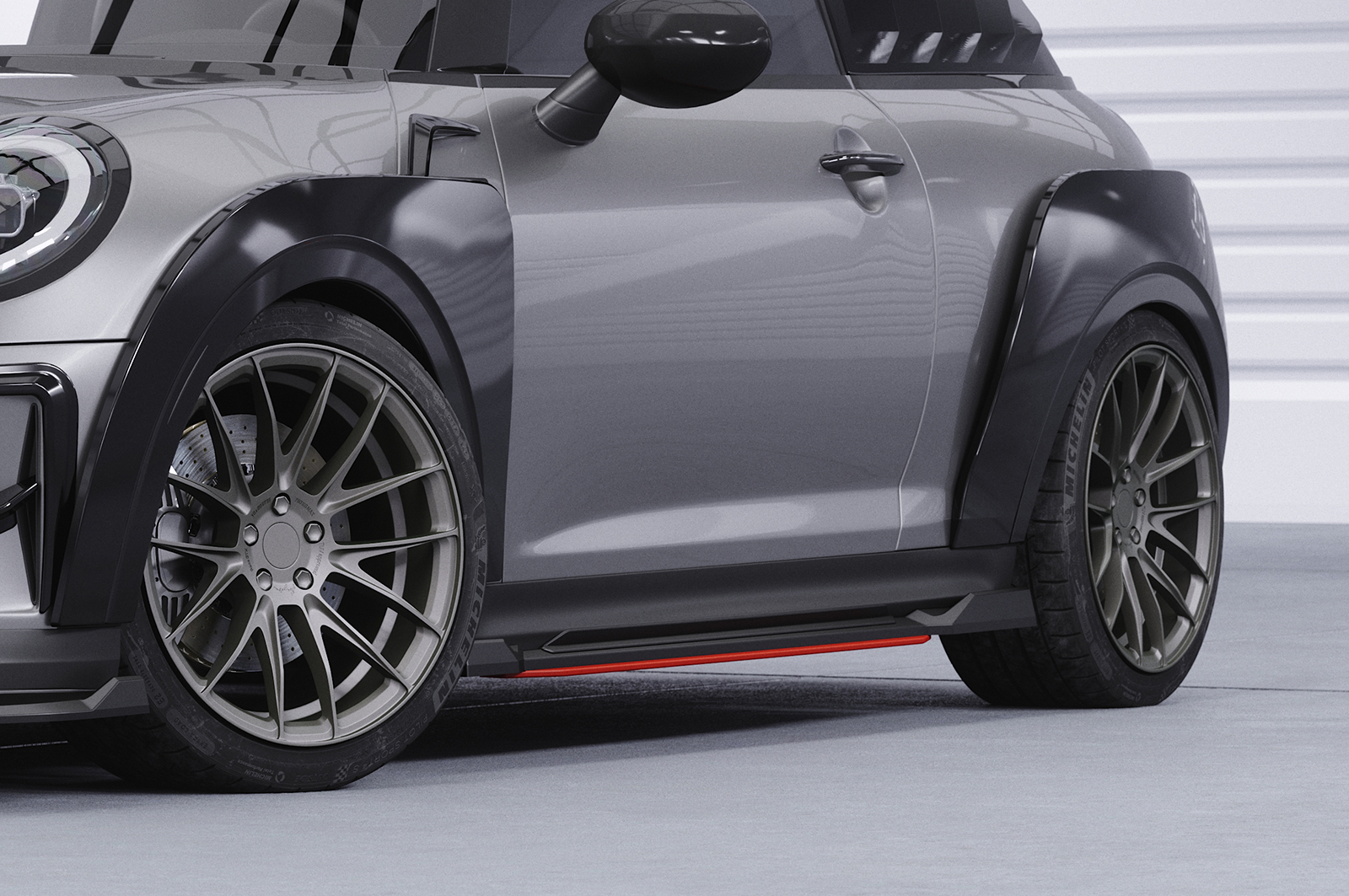 Bas de caisse (la paire) pour Mini F56 / F57 3 portes (Cooper / Cooper S / Cooper SE) (depuis 2014) - Fabriqué en ABS (6 finitions au choix)