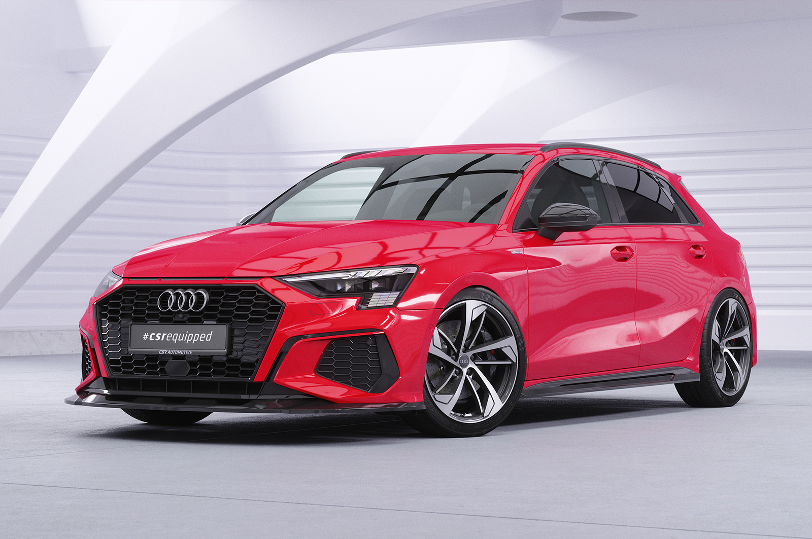 Bas de caisse (la paire) pour Audi A3 (8Y) / S3 (8Y) berline / Sportback / S-Line / S3 (depuis 2020) - Fabriqué en ABS (6 finitions au choix)