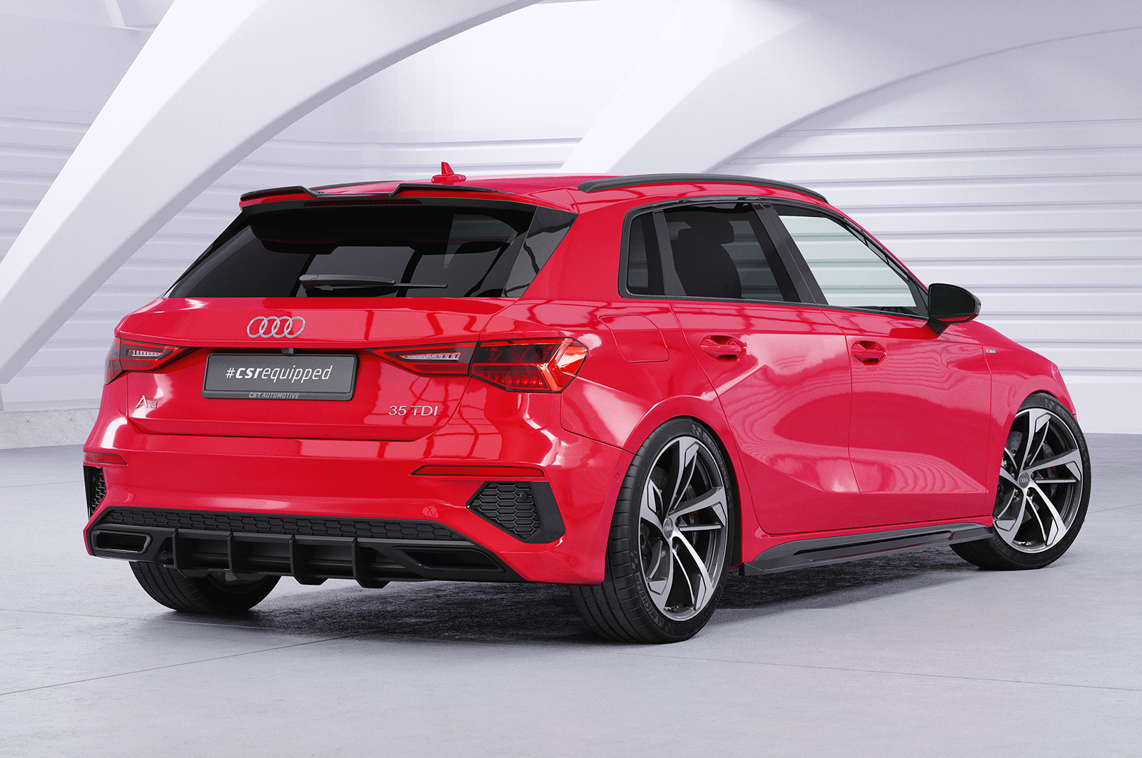 Bas de caisse (la paire) pour Audi A3 (8Y) / S3 (8Y) berline / Sportback / S-Line / S3 (depuis 2020) - Fabriqué en ABS (6 finitions au choix)